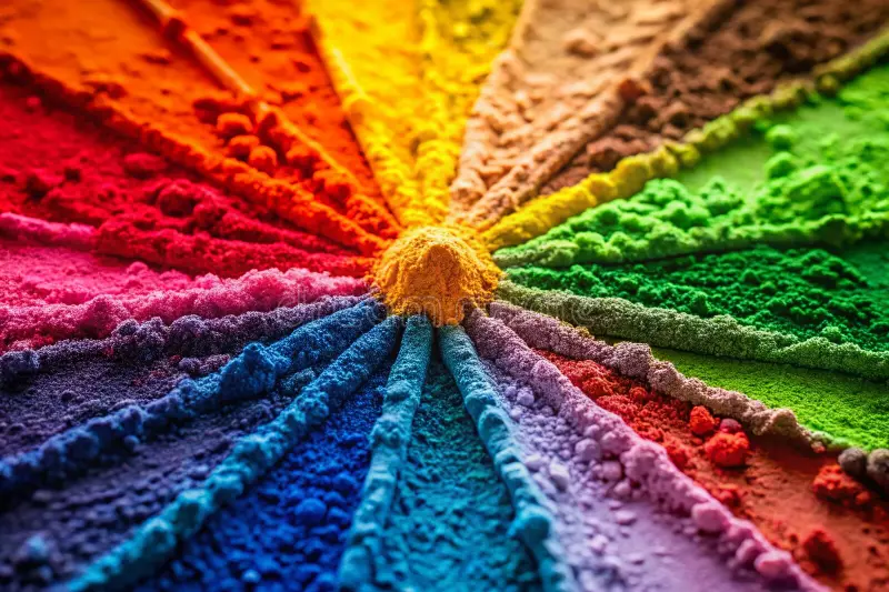 explore vibrant spectrum colors detailed pigment powder wheel chart visual guide to artistic dive world 373546790